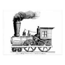Locomotora de vapor de antaño tarjetas postales