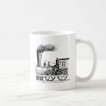 Locomotora de vapor de antaño taza de café