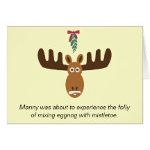 Locura de Head_Mooseltoe_eggnog de los alces Tarjeta