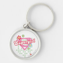 Locura de la flor de Supergirl Llavero Personalizado