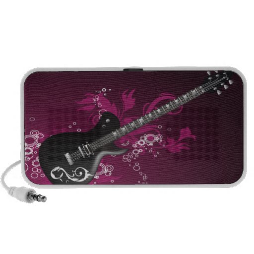Locutores de encargo del Doodle negro de la guitar iPod Altavoz
