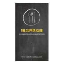 LOGOTIPO 2 de la PIZARRA del CUCHILLO de la CUCHAR Tarjeta Personal