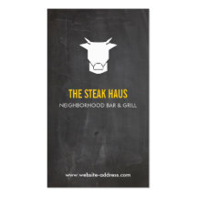 LOGOTIPO A MANO 2 de la VACA para los restaurantes Plantillas De Tarjetas De Visita