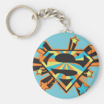 Logotipo colorido de las estrellas de Supergirl Llavero Personalizado