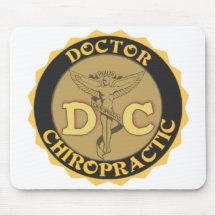 LOGOTIPO DE DC - EL DOCTOR CHIROPRACTIC CADUCEUS ALFOMBRILLA DE RATÓN