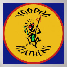 Logotipo de Heathens del vudú Posters
