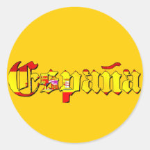Logotipo de la bandera de Espana - bandera del log Etiquetas Redondas