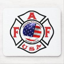 Logotipo de la bandera de los bomberos de América Alfombrilla De Raton