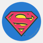 Logotipo de la obra clásica del superhombre etiqueta