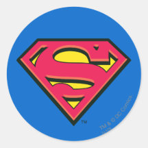 Logotipo de la obra clásica del superhombre etiqueta