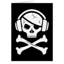 Logotipo de la piratería anti-RIAA del pirata de l Tarjetas