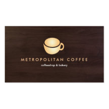 LOGOTIPO DE LUJO de la TAZA del ORO COFEE en la VI Tarjeta De Visita