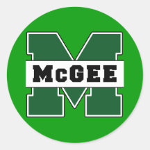 Logotipo de McGee del Colegial-Estilo Etiqueta Redonda