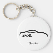 Logotipo de Nissan 370Z con el fondo negro (blanco Llaveros Personalizados