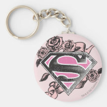 Logotipo de Supergirl con los rosas Llaveros Personalizados