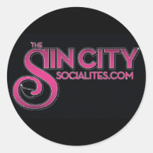 logotipo de thesincitysocialites.com etiqueta redonda
