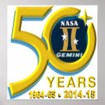 Logotipo del aniversario de los géminis 50.os impresiones