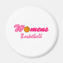 Logotipo del baloncesto de las mujeres imán de frigorifico