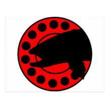 Logotipo del carrete de la pesca con mosca de BigP Tarjeta Postal