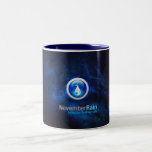 Logotipo del fondo del gremio de la lluvia de novi taza