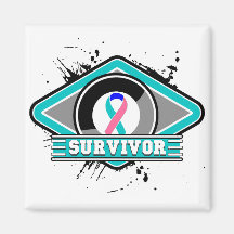 Logotipo del Grunge del superviviente del cáncer d Imanes De Nevera