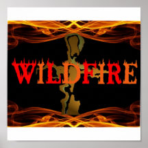 Logotipo del incendio fuera de control posters