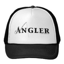 Logotipo del pescador gorros  
