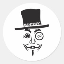 Logotipo del pirata informático de AntiSec AntiSec Etiqueta Redonda