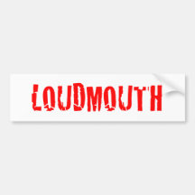 Logotipo del rojo del Loudmouth Pegatina De Parachoque