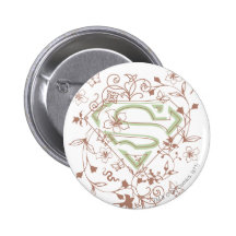 Logotipo floral verde de Supergirl Pins