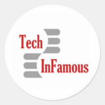 Logotipo infame de la tecnología pegatina