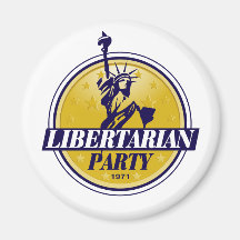 Logotipo libertario del fiesta político iman de frigorífico