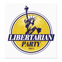 Logotipo libertario del fiesta político lona estirada galerias