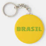 Logotipo óptico del Brasil - Forest Green brasileñ Llavero Personalizado