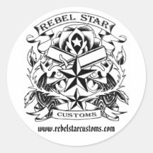 Logotipo rebelde del tatuaje de las aduanas de la  pegatinas redondas