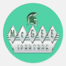 Logotipo retro #4 de McGee Etiquetas Redondas
