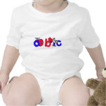 Logotipo rojo, blanco y azul del alfabeto de ABC Trajes De Bebé