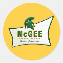 Logotipo temático retro #1 de McGee Pegatinas Redondas