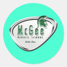 Logotipo temático retro #2 de McGee Etiqueta Redonda