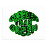 Logotipo verde redondo de la diversión MÁS VERDE Q Tarjeta Postal