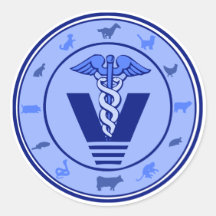 logotipo veterinario 5 etiquetas redondas