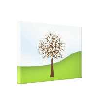 Lona blanca del árbol floreciente impresiones en lona