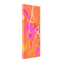 Lona de arte abstracto eléctrica anaranjada del mi lona envuelta para galerías