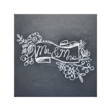 lona de arte de Sr. y de señora chalkboard Impresión En Lona