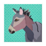 Lona de arte del burro del gris impresion en lona