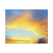 Lona de arte envuelta cielo amarillo impresión de lienzo