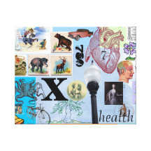 Lona de Wraped del collage de la salud Impresion De Lienzo