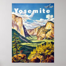 Lona del viaje del vintage del ~ de Yosemite Impresiones