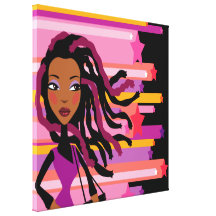Lona envuelta chica de Rasta de la diversión Lienzo Envuelto Para Galerías