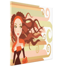 Lona envuelta chica de Rasta del Redhead Lienzo Envuelto Para Galerias